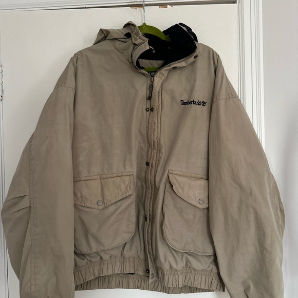 Timberland Other - VTG 90s Tan Timberland Sz:XL Weathergear Fleece Lined windbreaker Bomber Jacket
